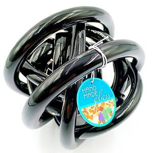 Black Swamp MANA Glass Orb Onyx Knot Decorative Hand Blown Art Paperweight New